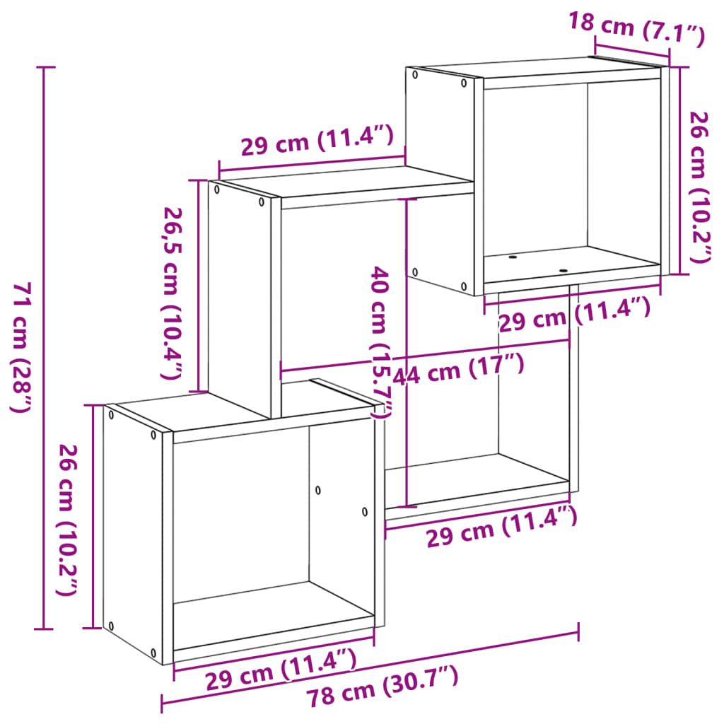 Dulap de perete, alb, 78x18x71 cm, lemn prelucrat GartenMobel Dekor