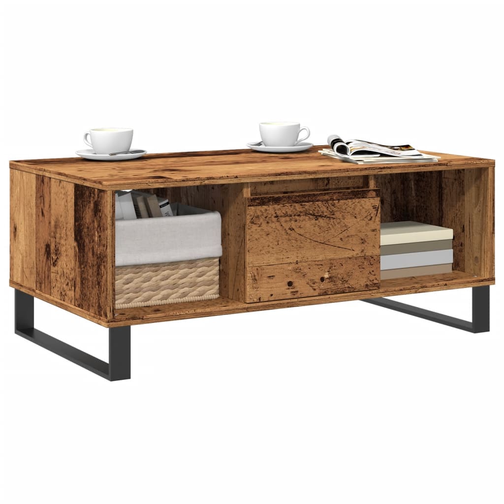 Măsuță de cafea, lemn vechi, 90x50x36,5 cm, lemn prelucrat GartenMobel Dekor