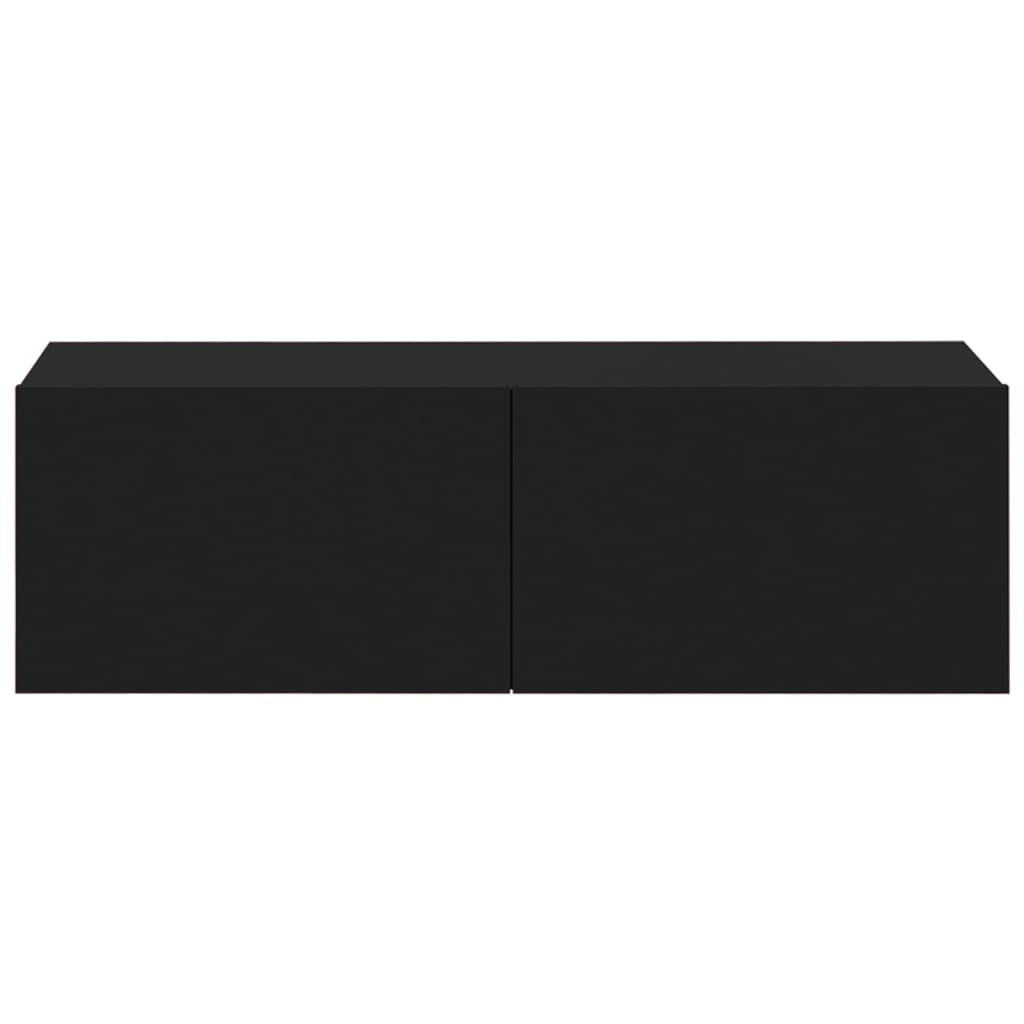 Dulapuri TV de perete, 4 buc., negru, 100x30x30 cm GartenMobel Dekor