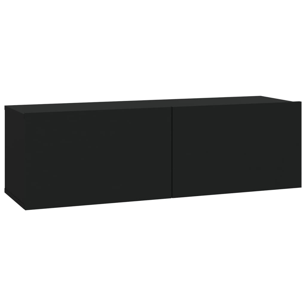 Dulapuri TV de perete, 4 buc., negru, 100x30x30 cm GartenMobel Dekor
