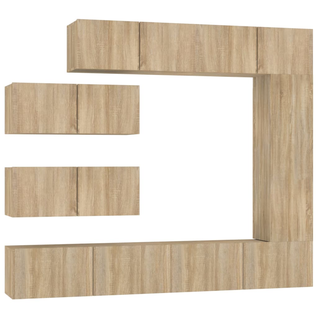 Set dulapuri TV, 7 piese, stejar sonoma, lemn prelucrat GartenMobel Dekor