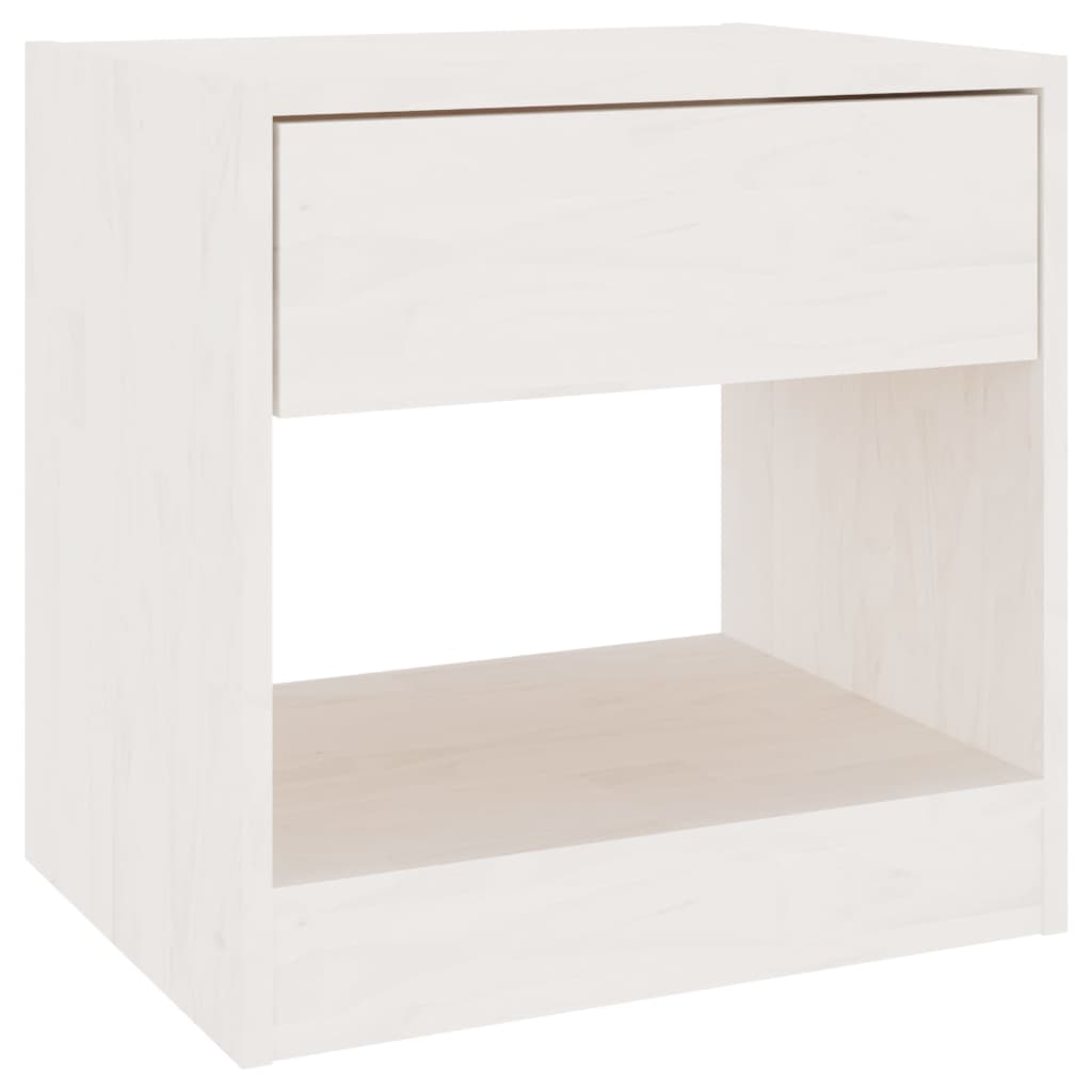 Noptiere, 2 buc., alb, 40x31x40 cm, lemn masiv de pin GartenMobel Dekor