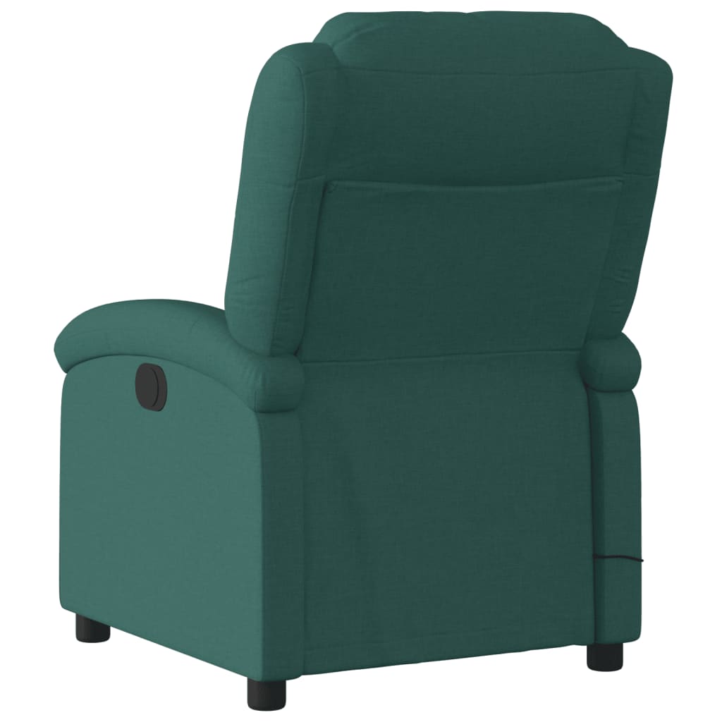 Fotoliu electric de masaj rabatabil, verde închis, textil GartenMobel Dekor