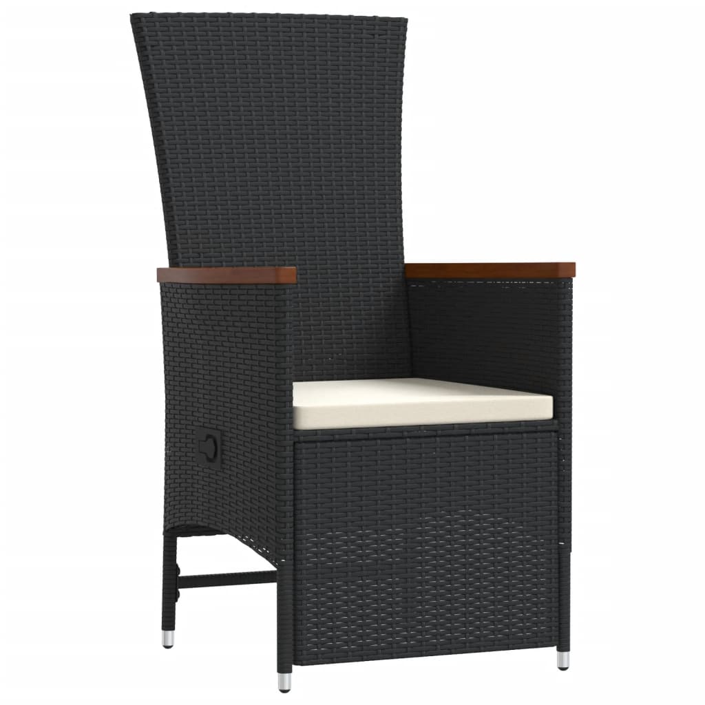 Set mobilier de grădină cu perne, 9 piese, negru, poliratan GartenMobel Dekor