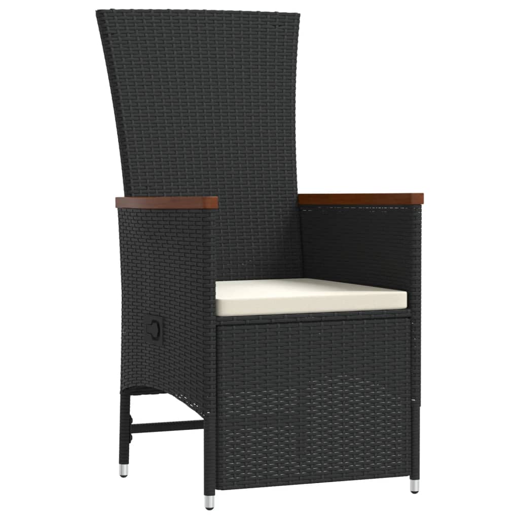 Set mobilier de grădină cu perne, 9 piese, negru, poliratan GartenMobel Dekor