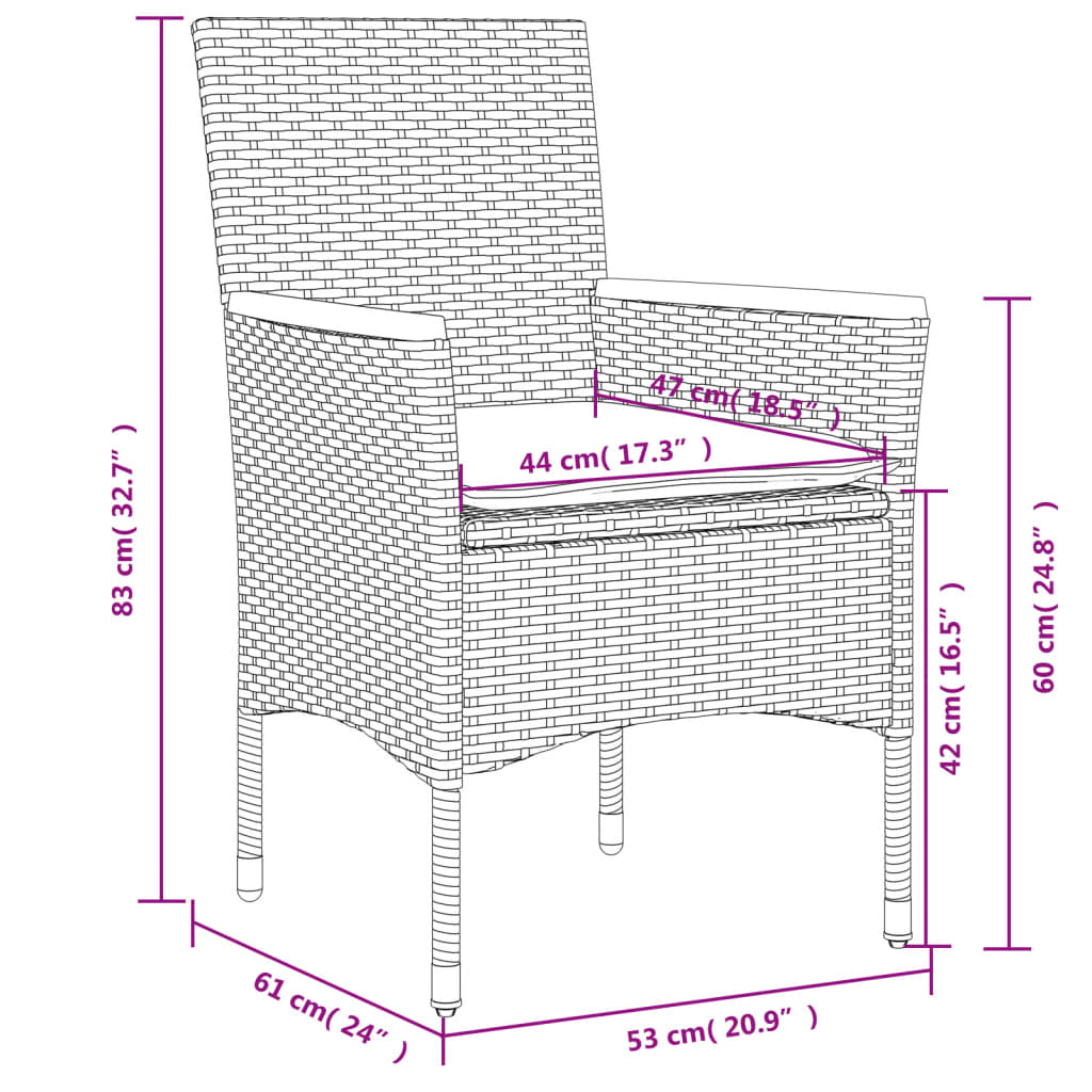 Set mobilier grădină perne 5 piese negru poliratan/lemn acacia GartenMobel Dekor