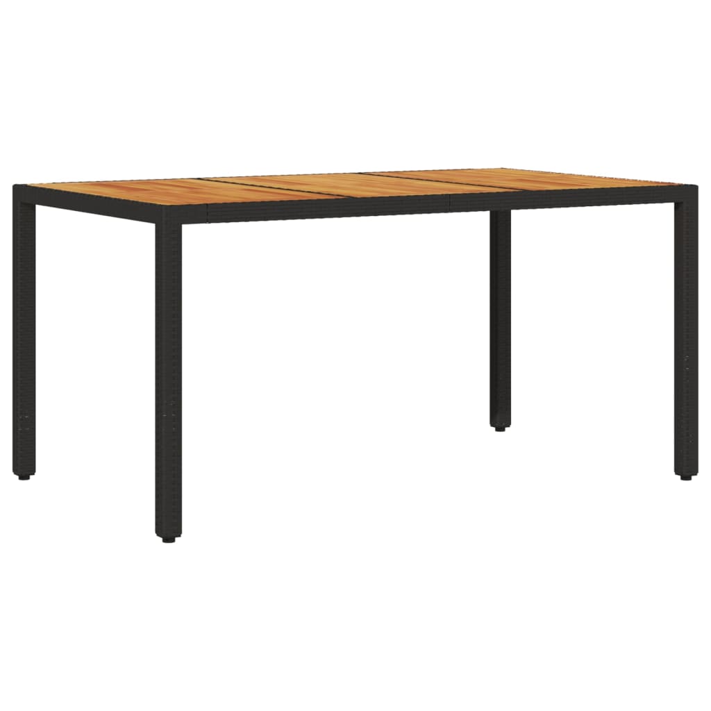 Set mobilier grădină perne 5 piese negru poliratan/lemn acacia GartenMobel Dekor