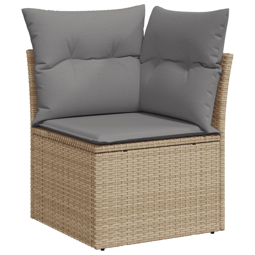 Set canapele de grădină, 9 piese, cu perne, bej, poliratan GartenMobel Dekor