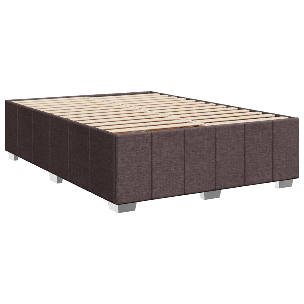 Pat box spring cu saltea, maro închis, 160x200 cm, textil GartenMobel Dekor