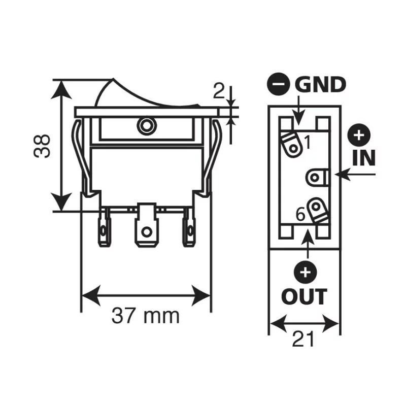 Intrerupator basculant iluminat 12V - 20A Garage AutoRide