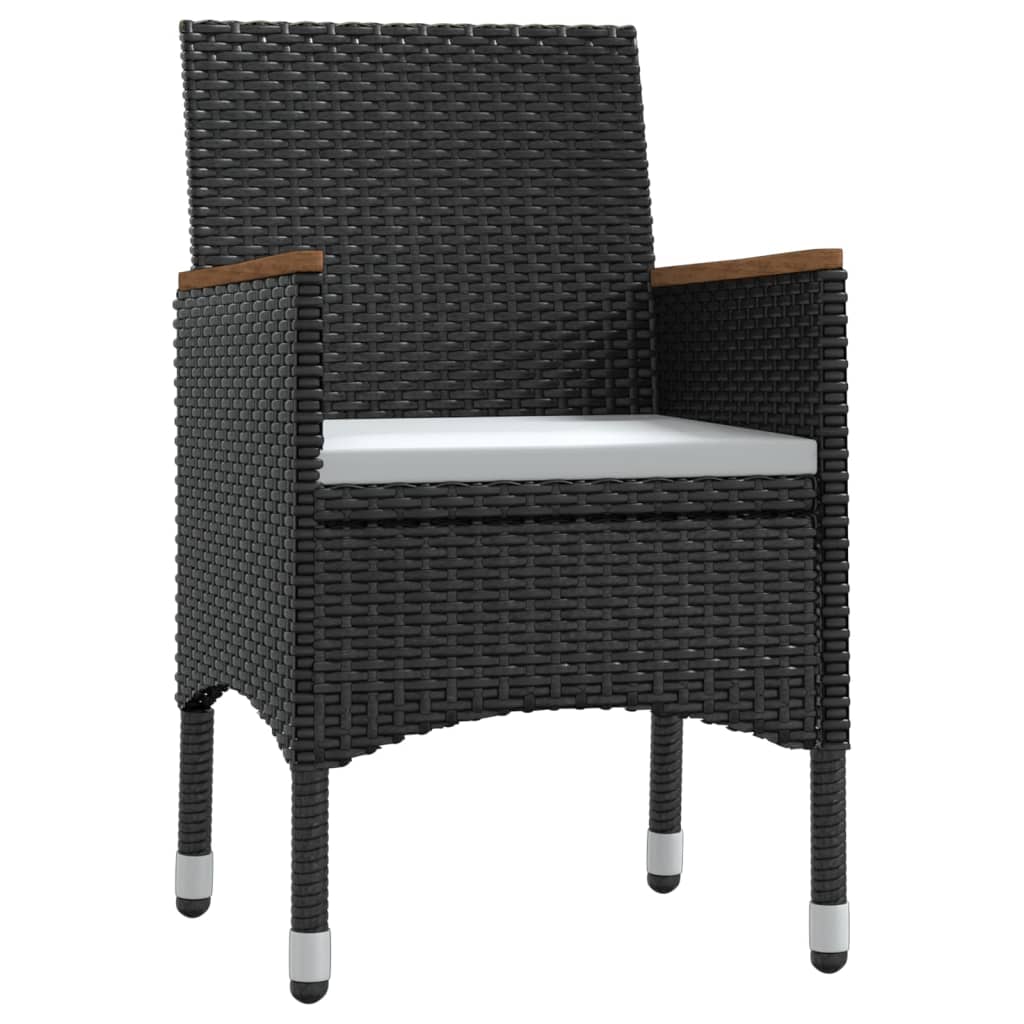 Set de masă pentru grădină, 7 piese, cu perne, negru GartenMobel Dekor