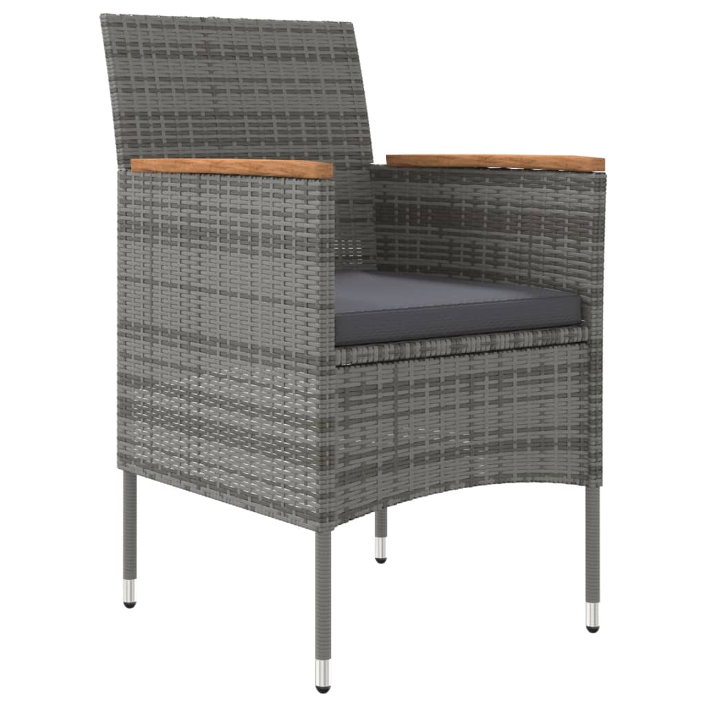 Set mobilier de grădină, cu perne, 3 piese, gri și negru GartenMobel Dekor