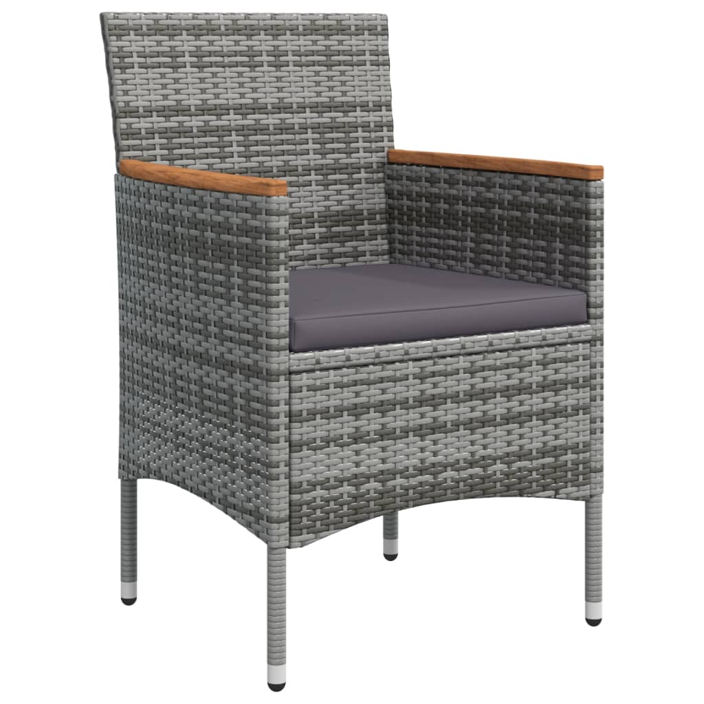 Set de servit masa pentru grădină, 7 piese, gri și negru GartenMobel Dekor