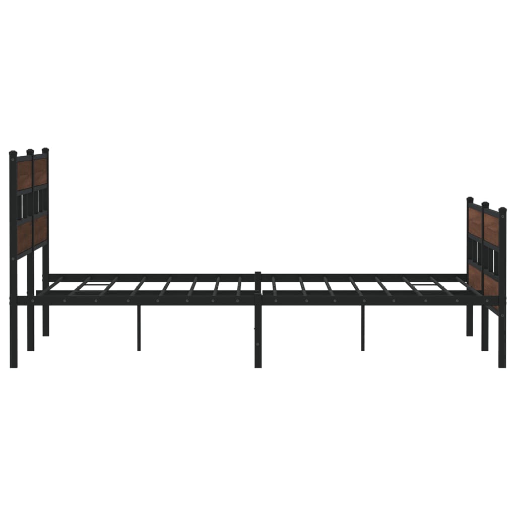Cadru de pat metalic fără saltea, stejar maro, 183x213 cm GartenMobel Dekor