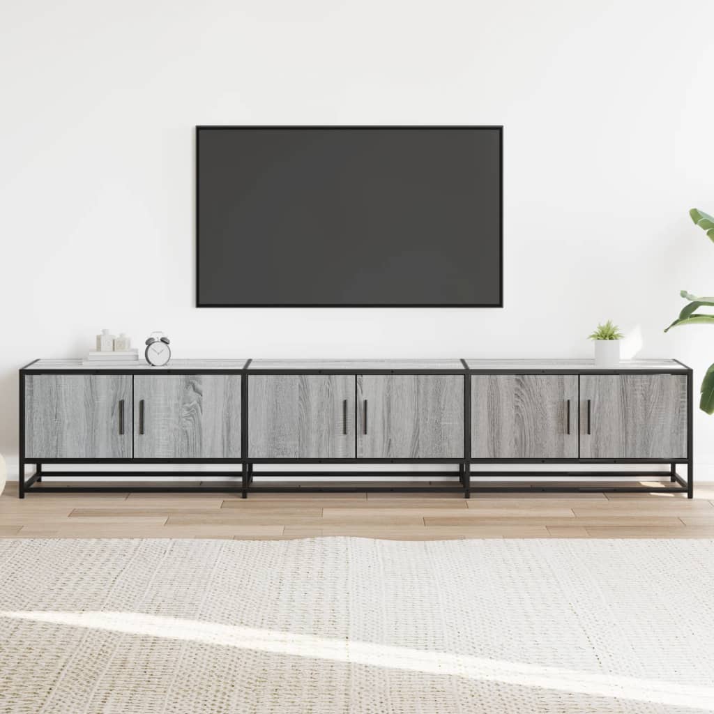 Dulap TV, gri sonoma, 210x35x41 cm, lemn prelucrat GartenMobel Dekor