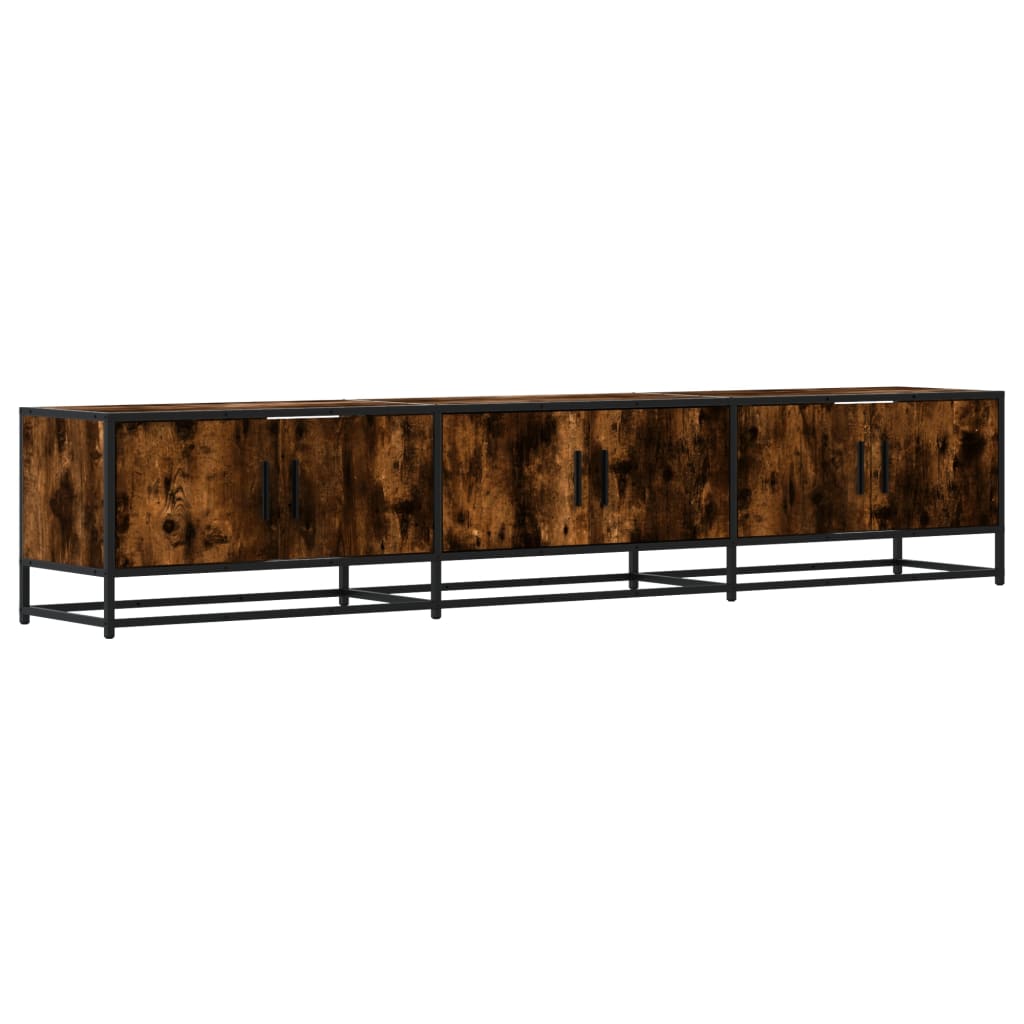 Dulap TV, stejar fumuriu, 210x35x41 cm, lemn prelucrat GartenMobel Dekor