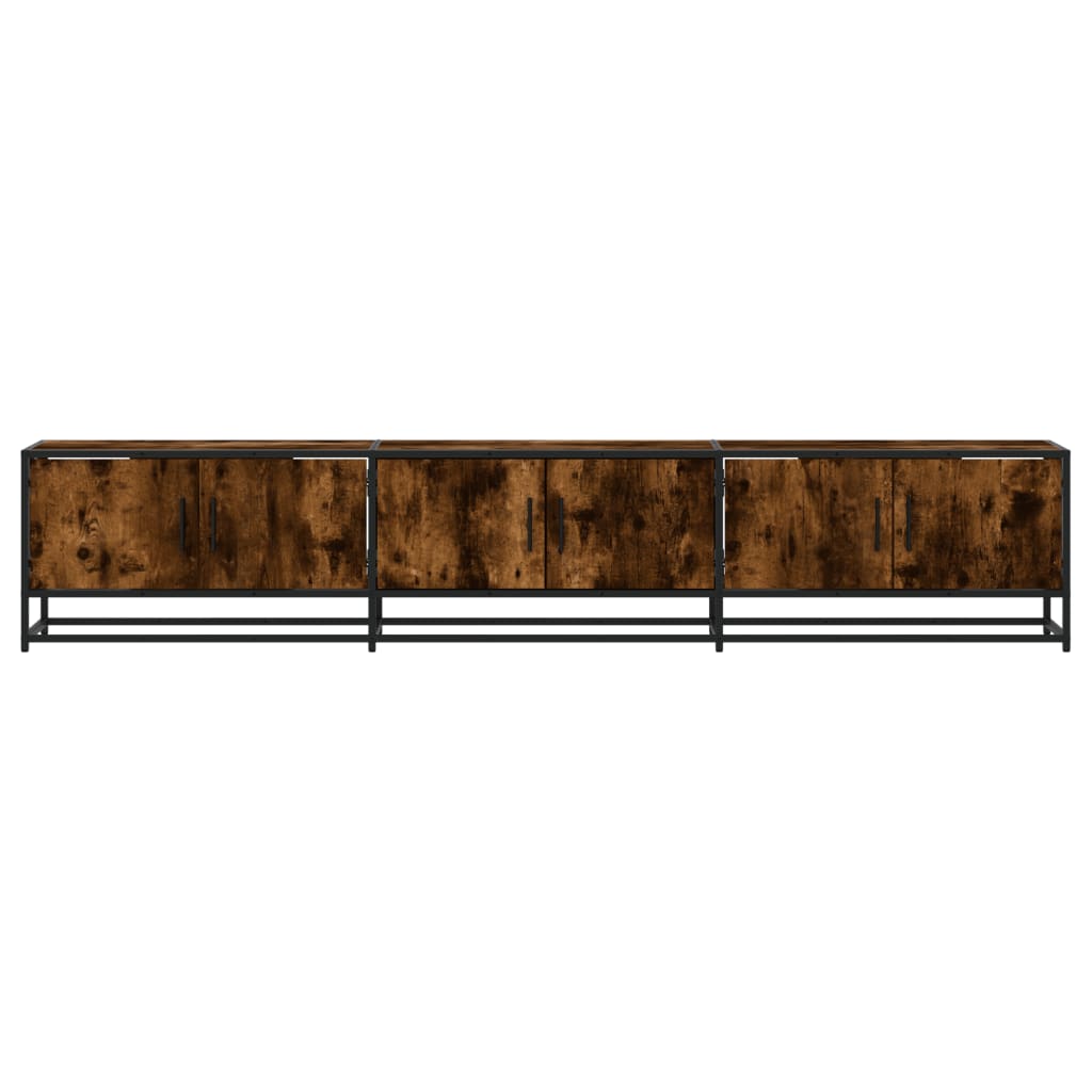 Dulap TV, stejar fumuriu, 210x35x41 cm, lemn prelucrat GartenMobel Dekor