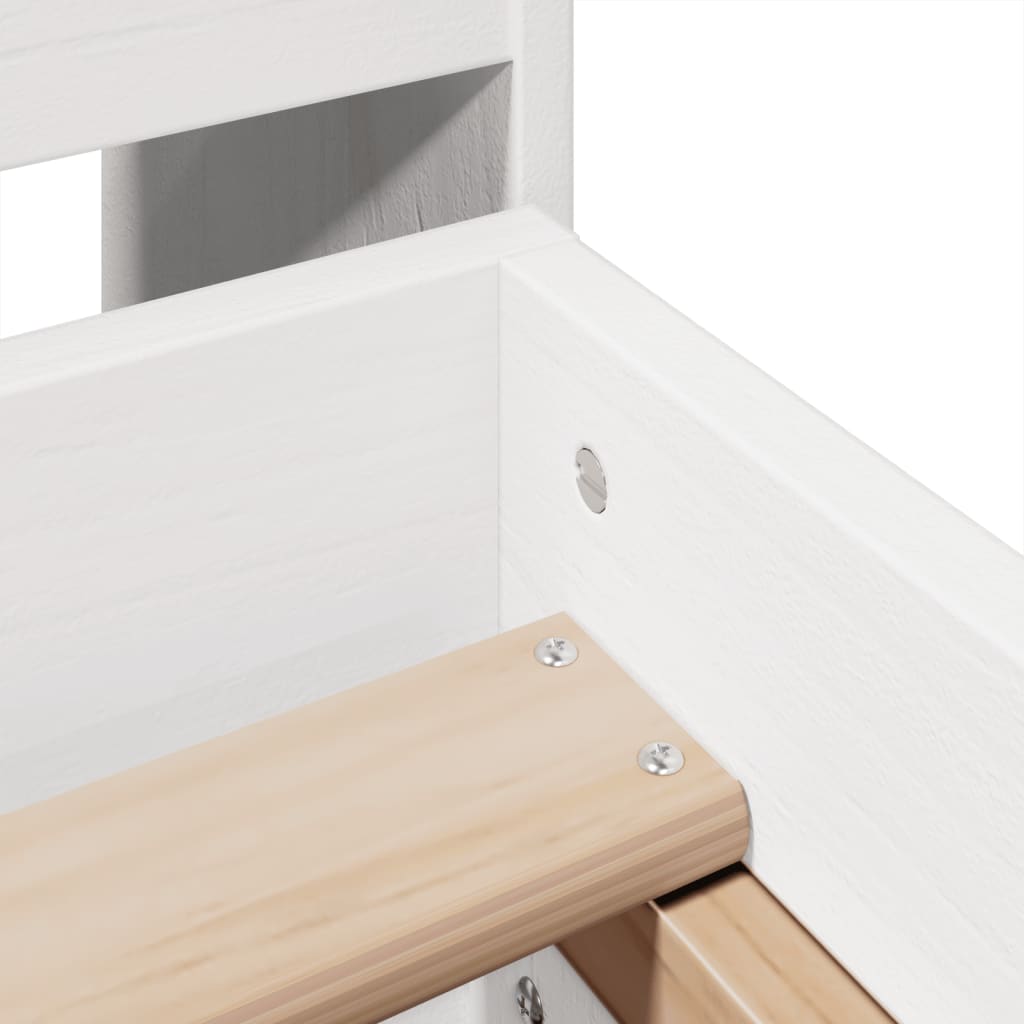 Cadru de pat fără saltea, alb, 135x190 cm, lemn masiv de pin GartenMobel Dekor