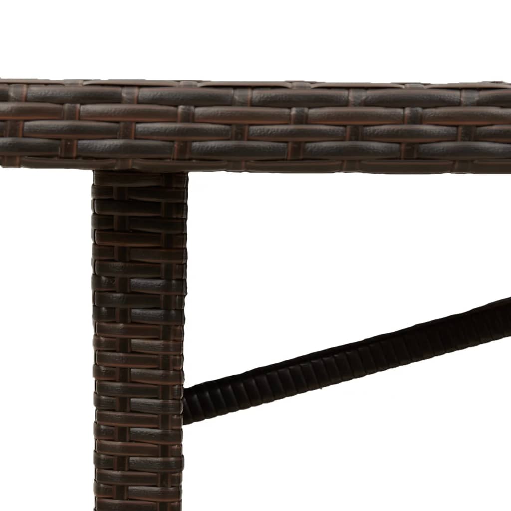 Masă de grădină cu blat din sticlă maro 190x80x75 cm poliratan GartenMobel Dekor