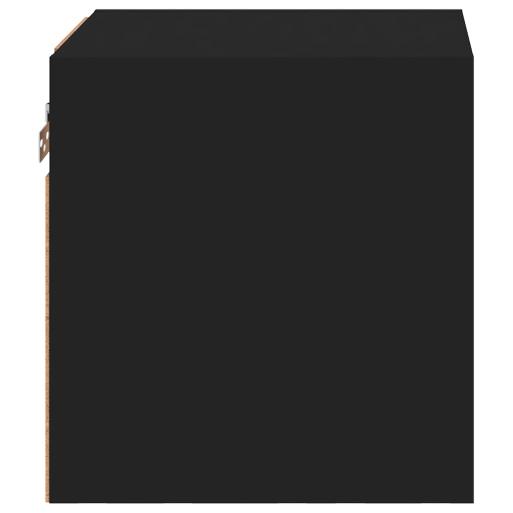 Comodă TV de perete cu lumini LED, negru, 30x28,5x30 cm GartenMobel Dekor