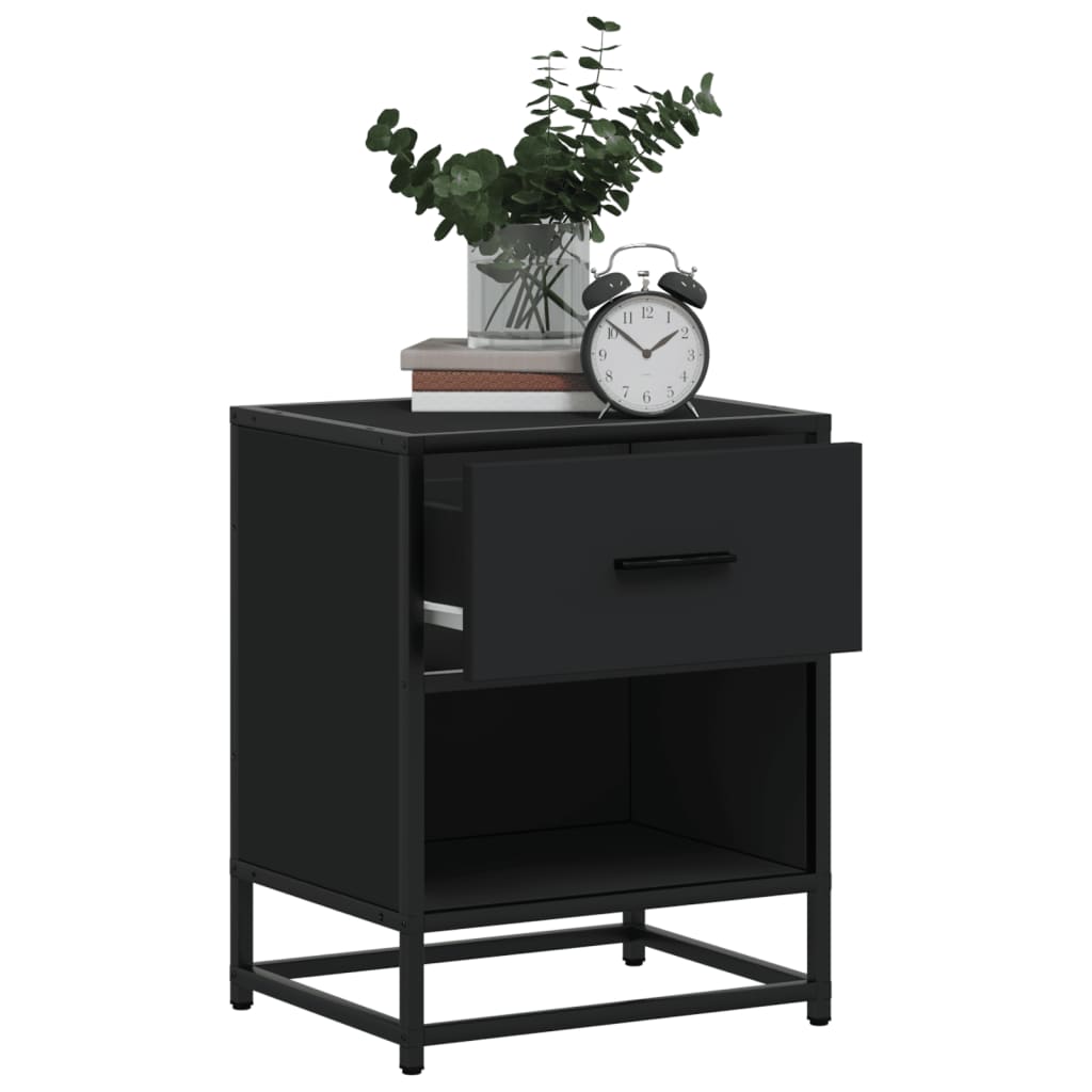 Noptiere, 2 buc., negru, 40x31x50 cm, lemn prelucrat GartenMobel Dekor