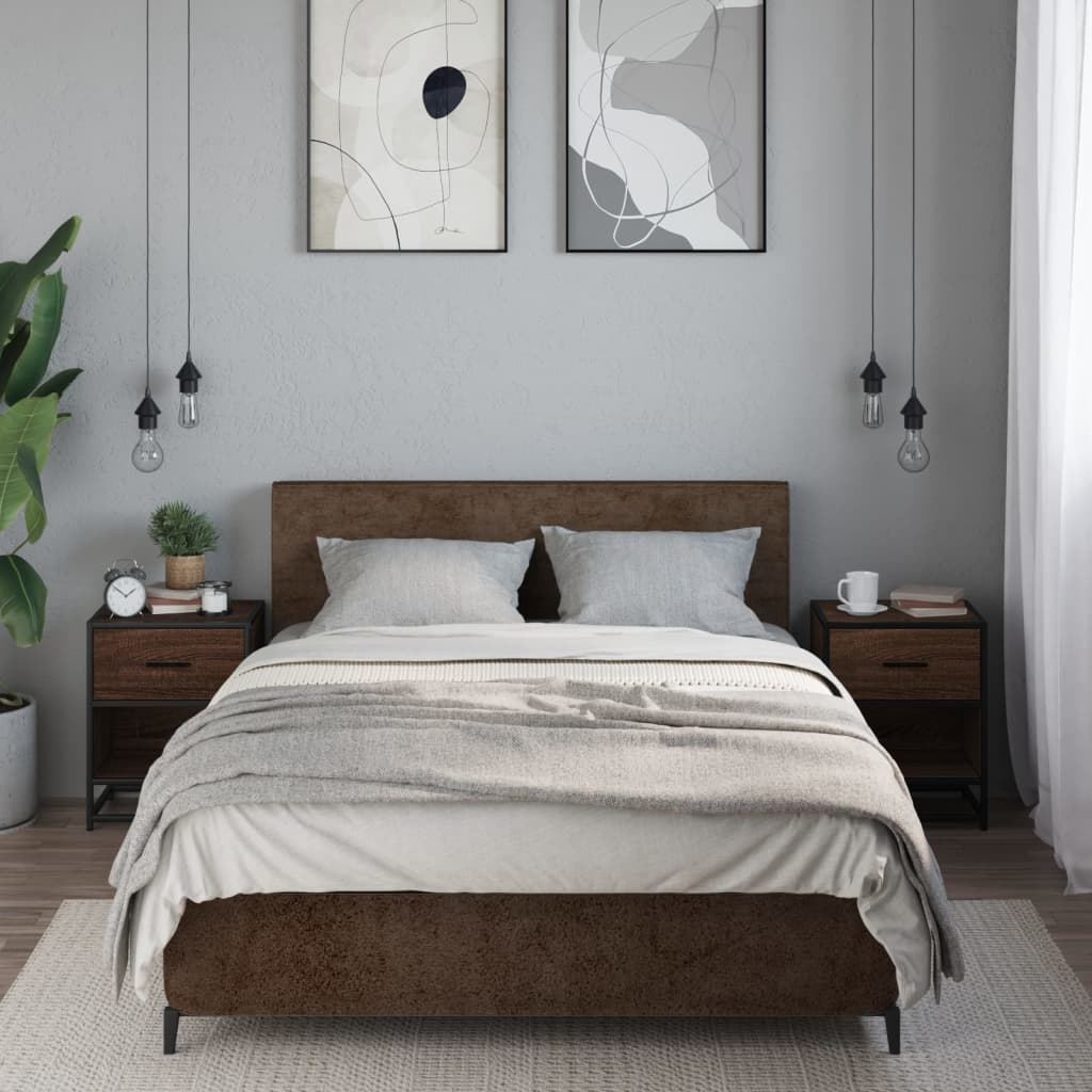 Noptiere, 2 buc., stejar maro, 40x31x50 cm, lemn compozit GartenMobel Dekor