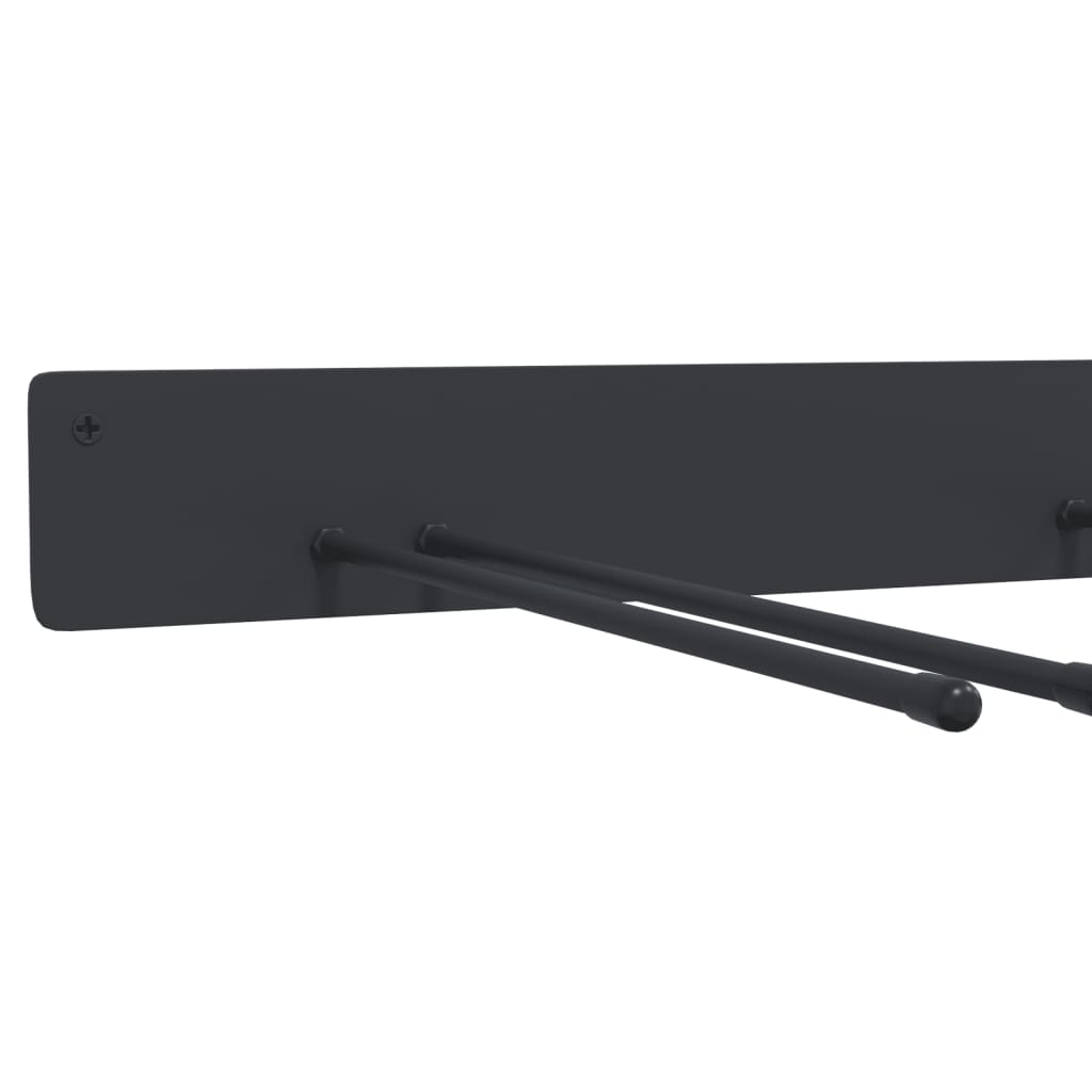 Rafturi depozitare scule de grădină, de perete 2 buc negru oțel GartenMobel Dekor