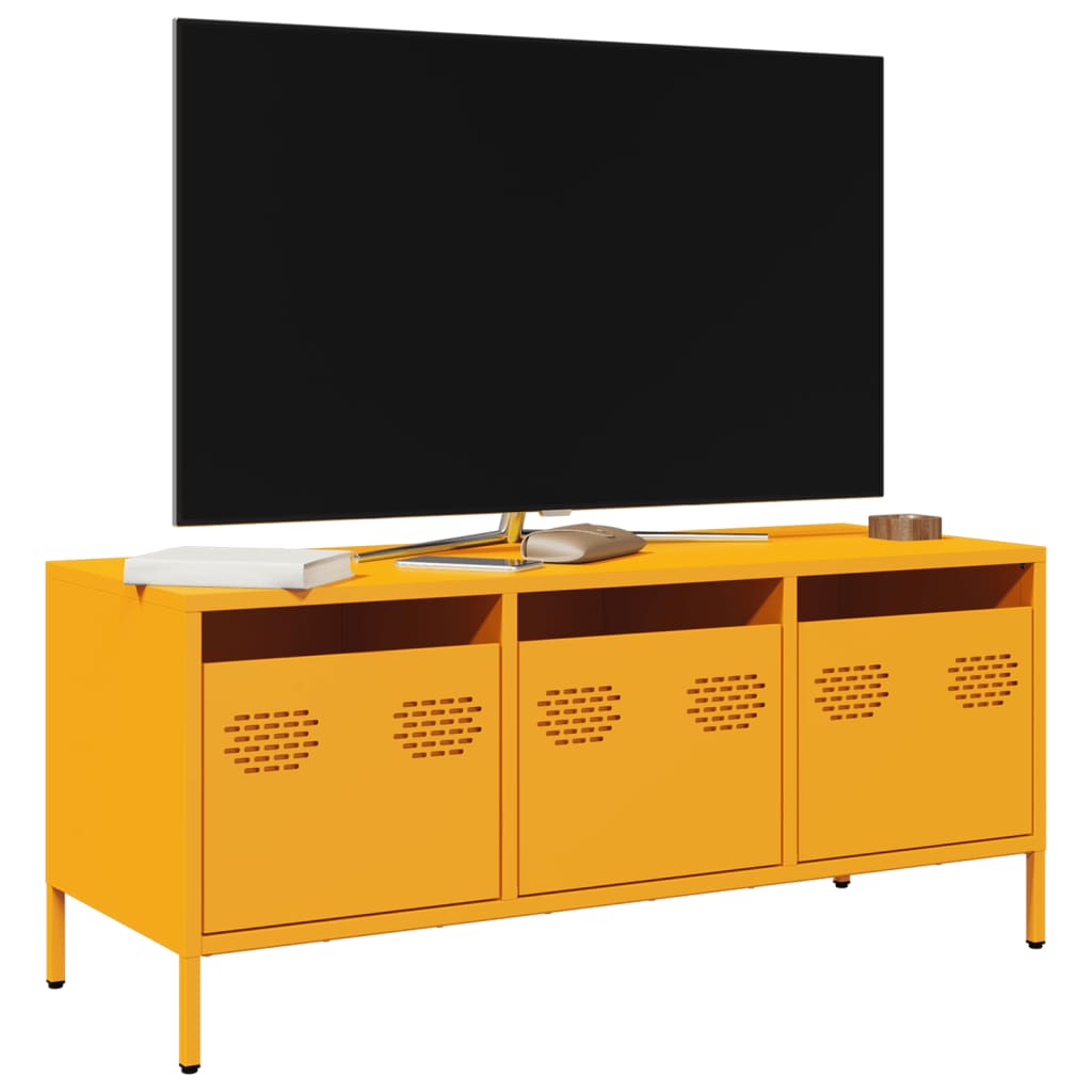Dulap TV, galben muștar, 101,5x39x43,5 cm, oțel laminat la rece GartenMobel Dekor