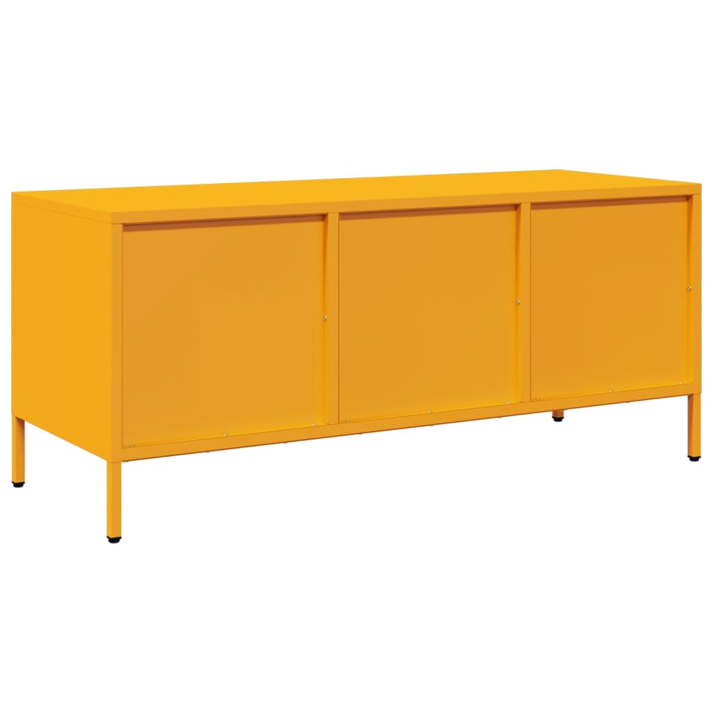 Dulap TV, galben muștar, 101,5x39x43,5 cm, oțel laminat la rece GartenMobel Dekor