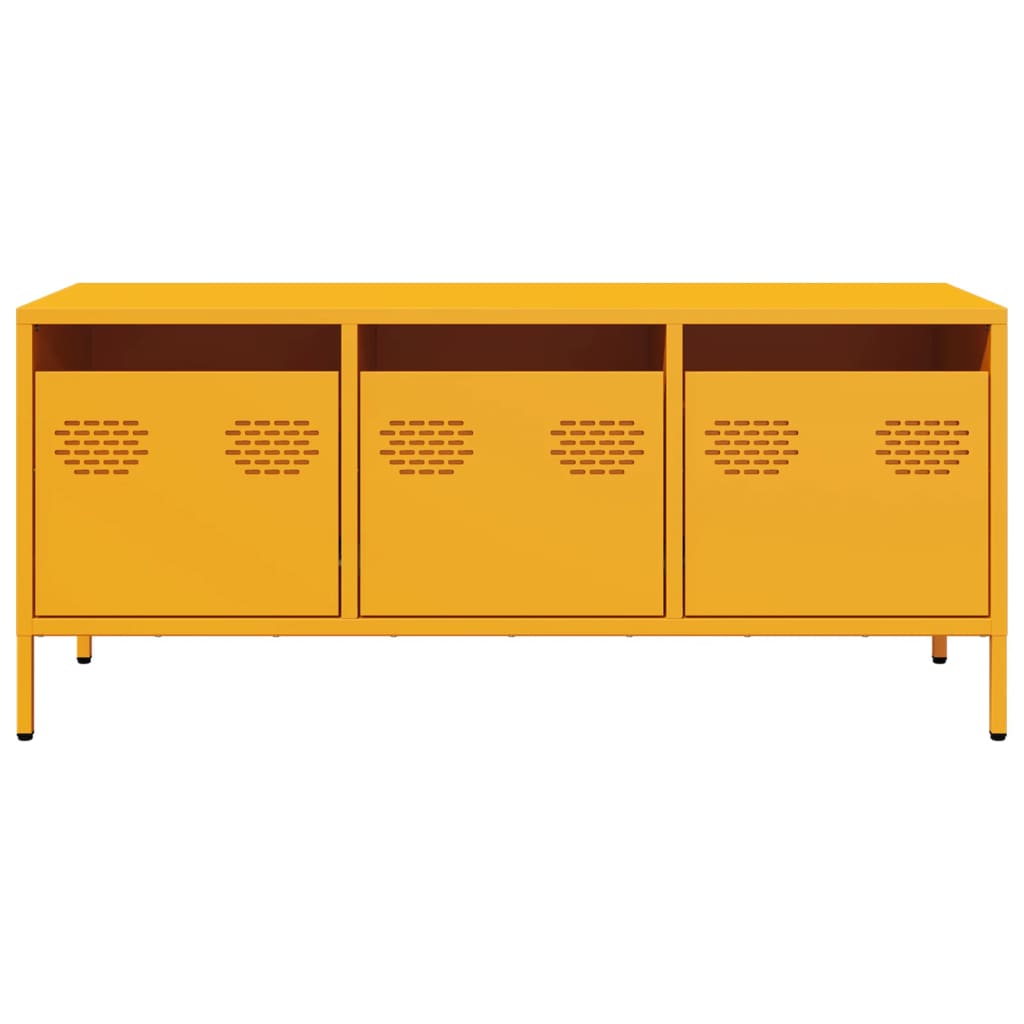 Dulap TV, galben muștar, 101,5x39x43,5 cm, oțel laminat la rece GartenMobel Dekor