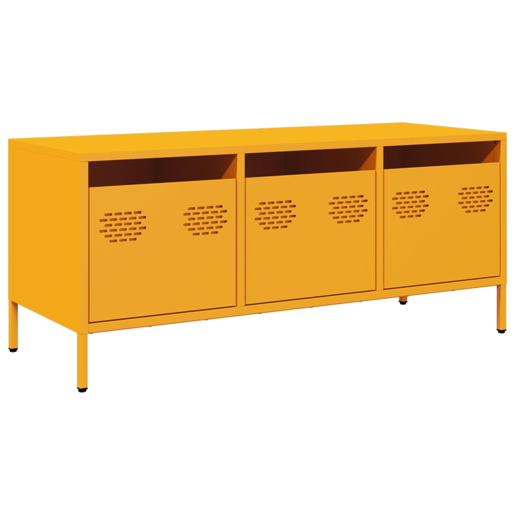 Dulap TV, galben muștar, 101,5x39x43,5 cm, oțel laminat la rece GartenMobel Dekor