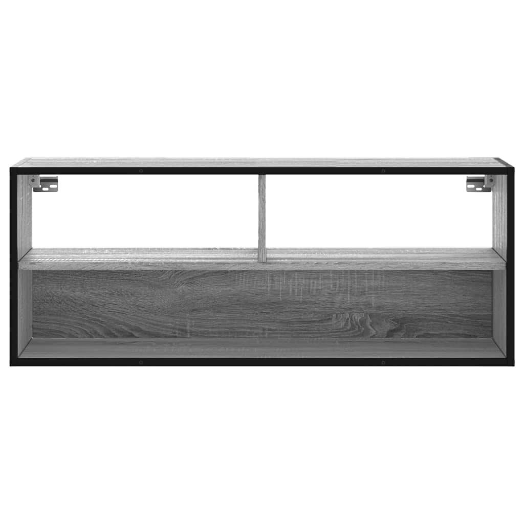Dulap TV, gri sonoma, 100x31x39,5 cm, lemn prelucrat și metal GartenMobel Dekor