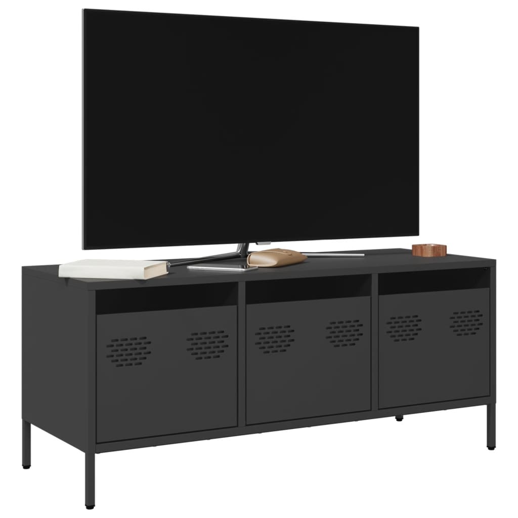 Dulap TV, negru, 101,5x39x43,5 cm, oțel laminat la rece GartenMobel Dekor