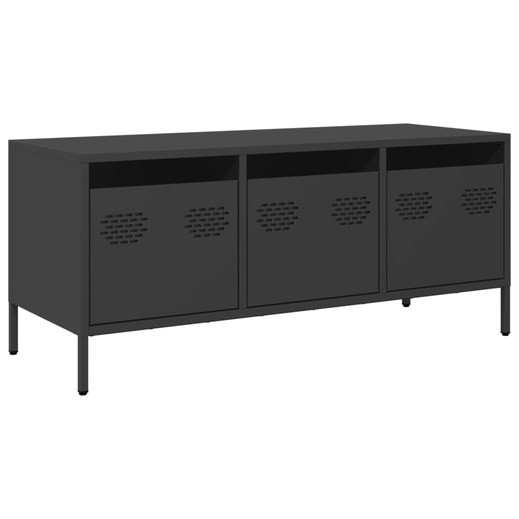 Dulap TV, negru, 101,5x39x43,5 cm, oțel laminat la rece GartenMobel Dekor