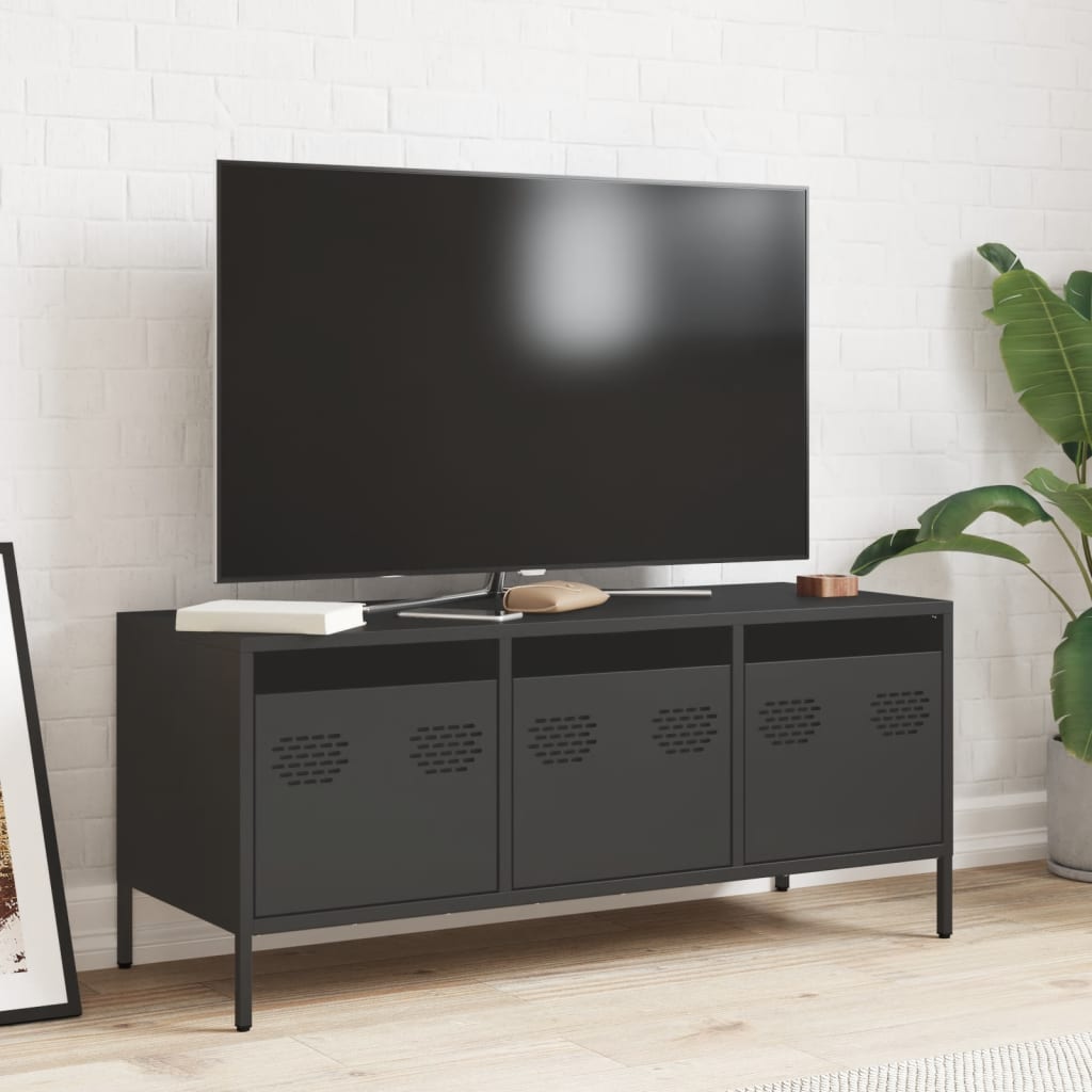 Dulap TV, negru, 101,5x39x43,5 cm, oțel laminat la rece GartenMobel Dekor