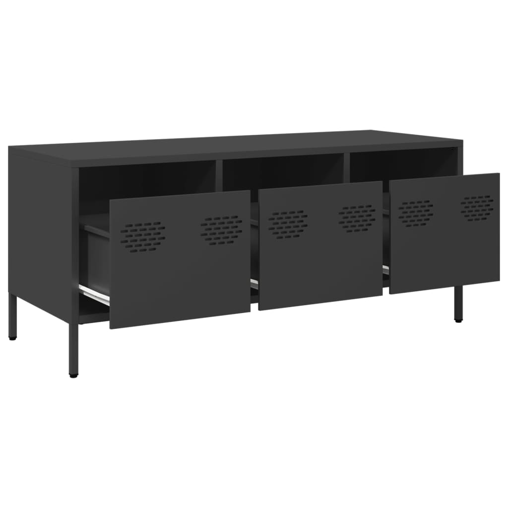 Dulap TV, negru, 101,5x39x43,5 cm, oțel laminat la rece GartenMobel Dekor