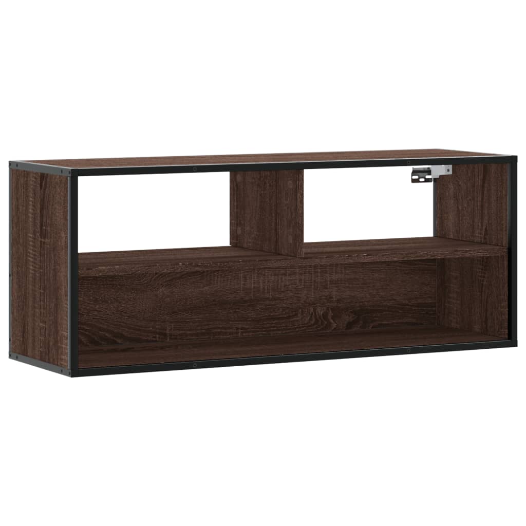 Dulap TV, stejar maro, 100x31x39,5 cm, lemn prelucrat și metal GartenMobel Dekor