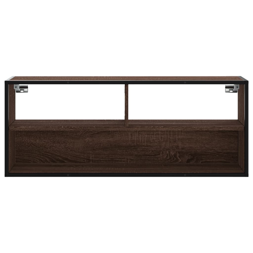 Dulap TV, stejar maro, 100x31x39,5 cm, lemn prelucrat și metal GartenMobel Dekor