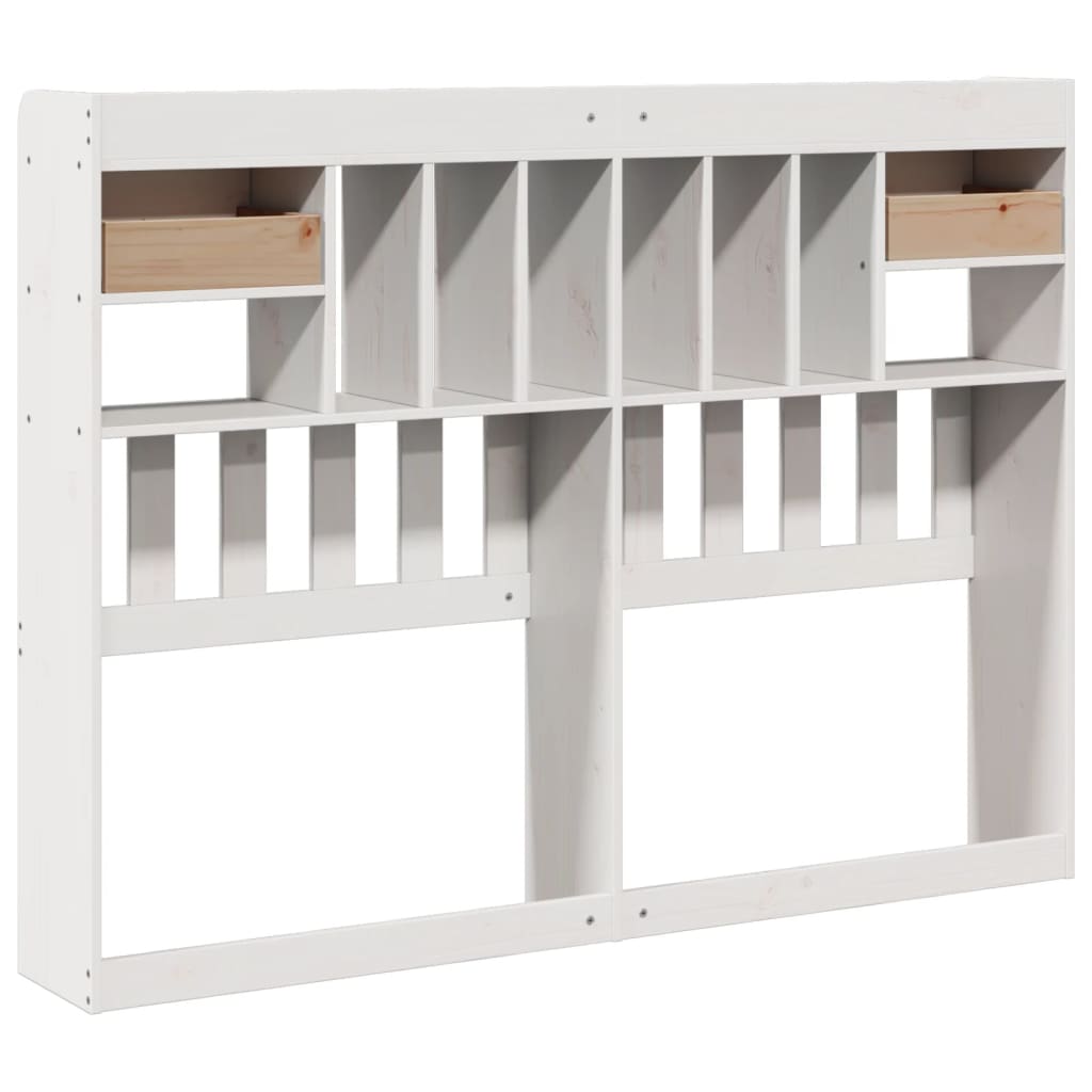 Tăblie de pat cu depozitare alb 140 cm lemn masiv de pin GartenMobel Dekor