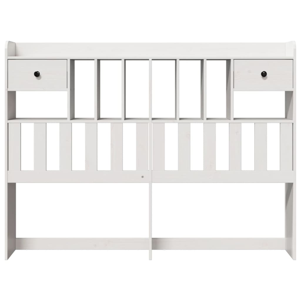 Tăblie de pat cu depozitare alb 140 cm lemn masiv de pin GartenMobel Dekor