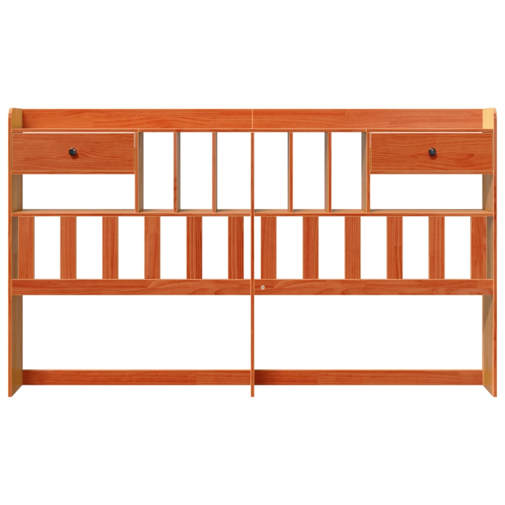 Tăblie de pat cu depozitare maro ceruit, 200 cm, lemn masiv pin GartenMobel Dekor