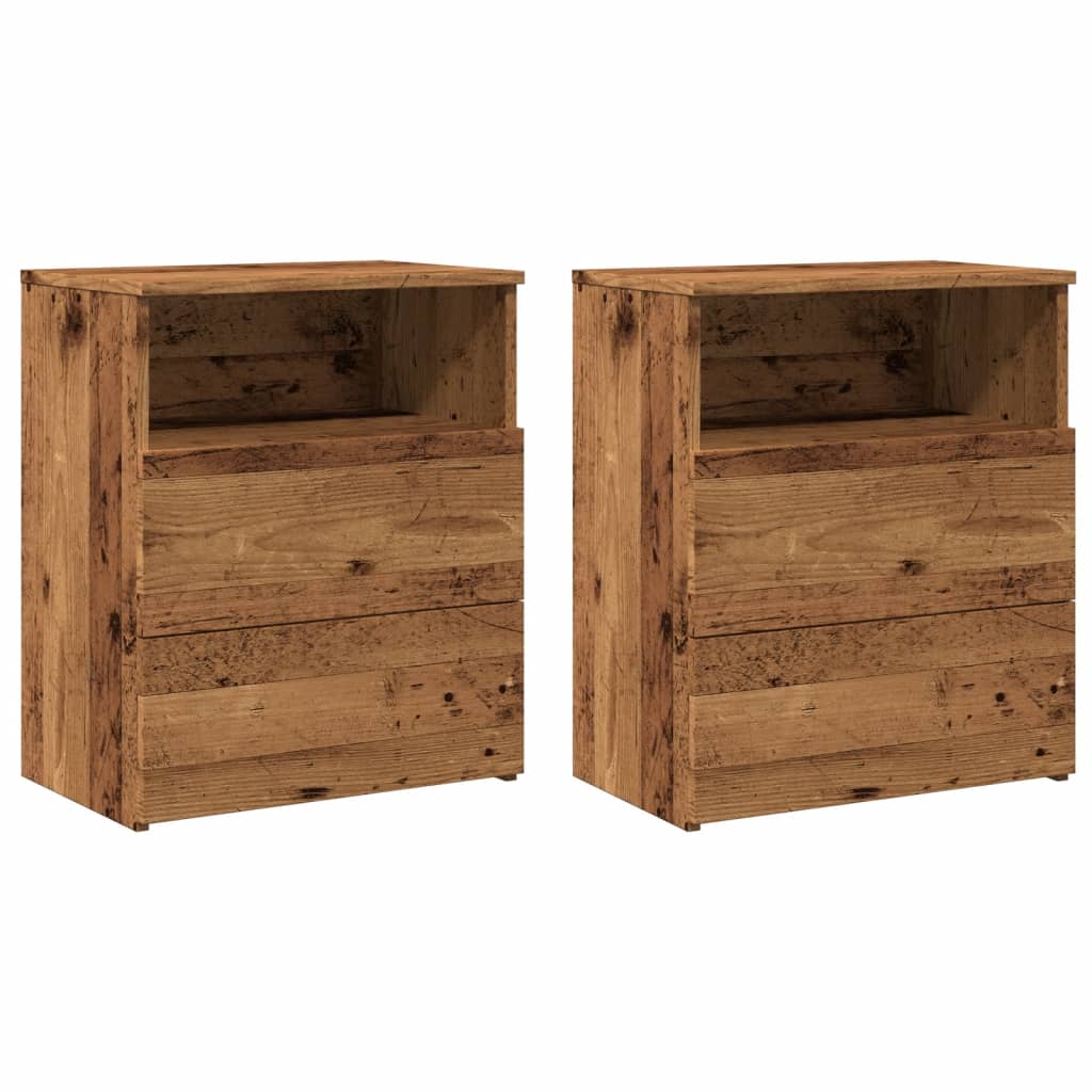 Noptiere, 2 buc, lemn învechit, 50x32x60 cm, lemn prelucrat GartenMobel Dekor