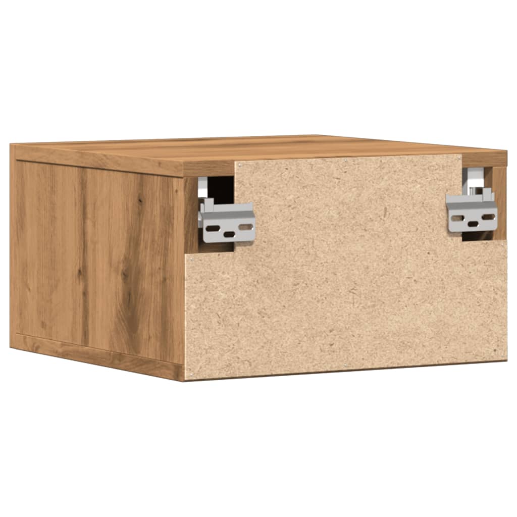 Noptiere de perete, 2 buc., stejar artizanal, 35x35x20 cm GartenMobel Dekor