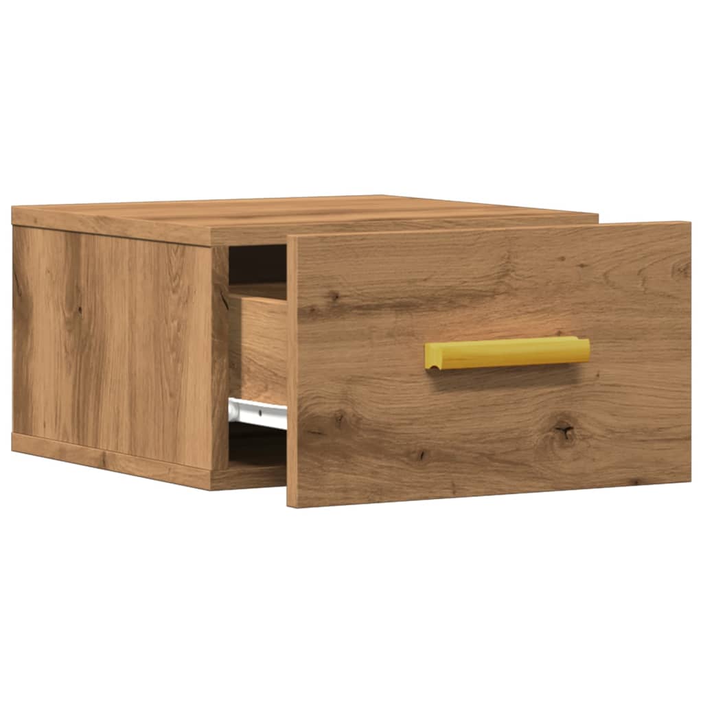 Noptiere de perete, 2 buc., stejar artizanal, 35x35x20 cm GartenMobel Dekor