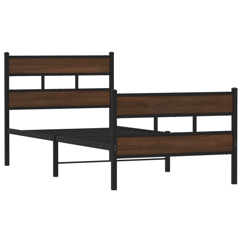 Cadru de pat fără saltea, cu tăblie de cap/picioare, 100x190 cm GartenMobel Dekor