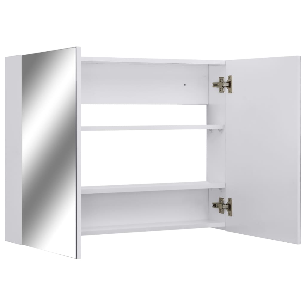 Dulap de baie cu oglindă, alb, 80x15x60 cm, MDF GartenMobel Dekor