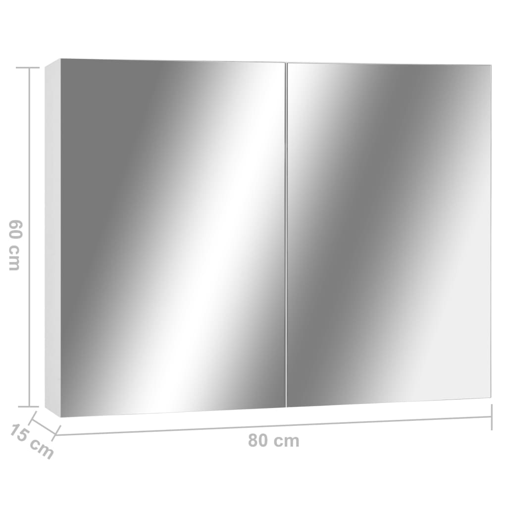Dulap de baie cu oglindă, alb, 80x15x60 cm, MDF GartenMobel Dekor
