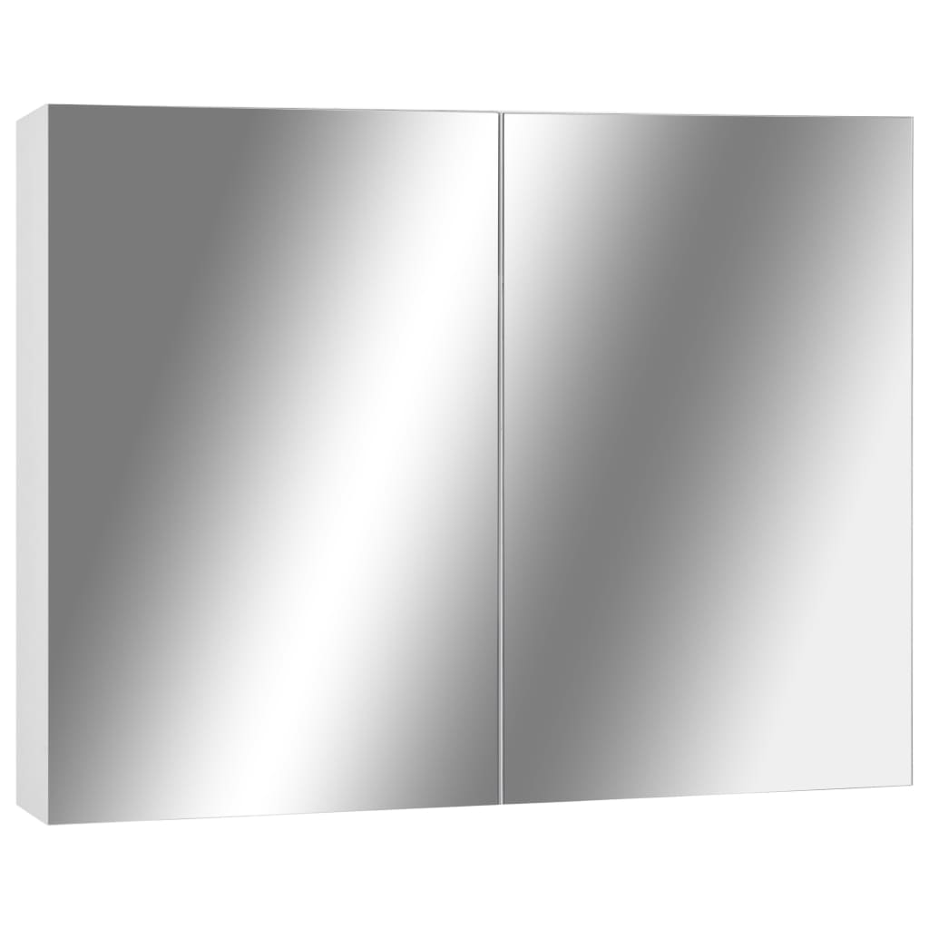 Dulap de baie cu oglindă, alb, 80x15x60 cm, MDF GartenMobel Dekor