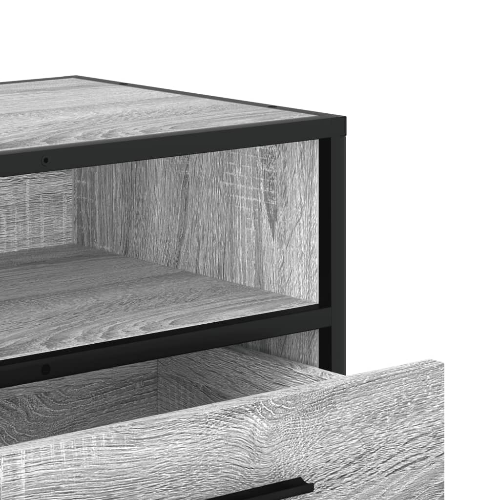 Dulap TV, gri sonoma, 80x34,5x40 cm, lemn prelucrat și metal GartenMobel Dekor