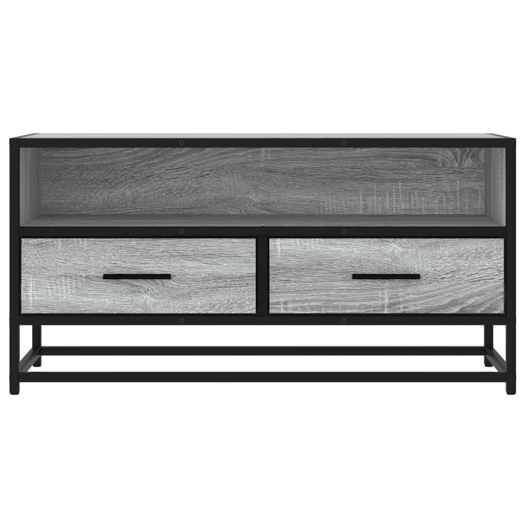 Dulap TV, gri sonoma, 80x34,5x40 cm, lemn prelucrat și metal GartenMobel Dekor
